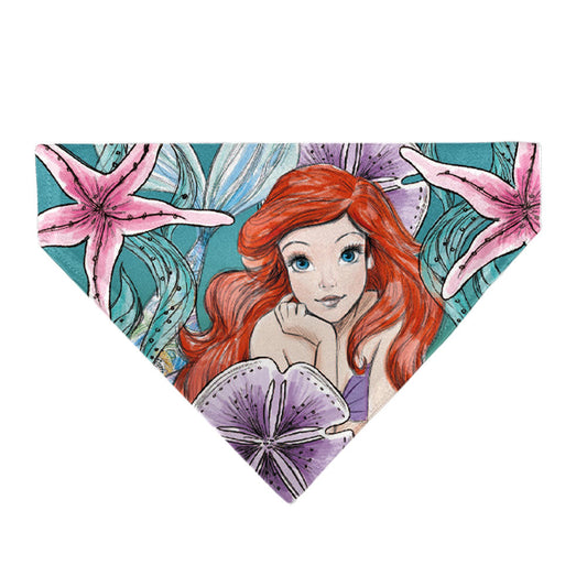 Pet Bandana - The Little Mermaid Ariel Pose and Shells Sketch