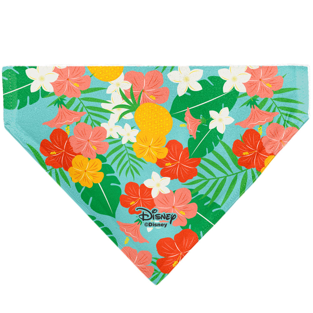 Pet Bandana - Lilo & Stitch Stitch Hang Loose Pose Floral Collage Blue