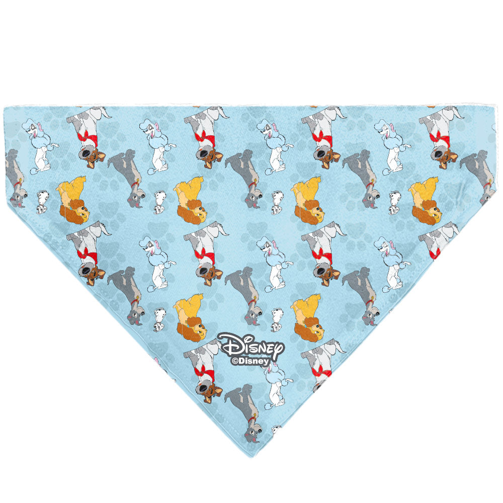 Pet Bandana - Disney Dogs 5-Dog Group Collage/Paws Blues