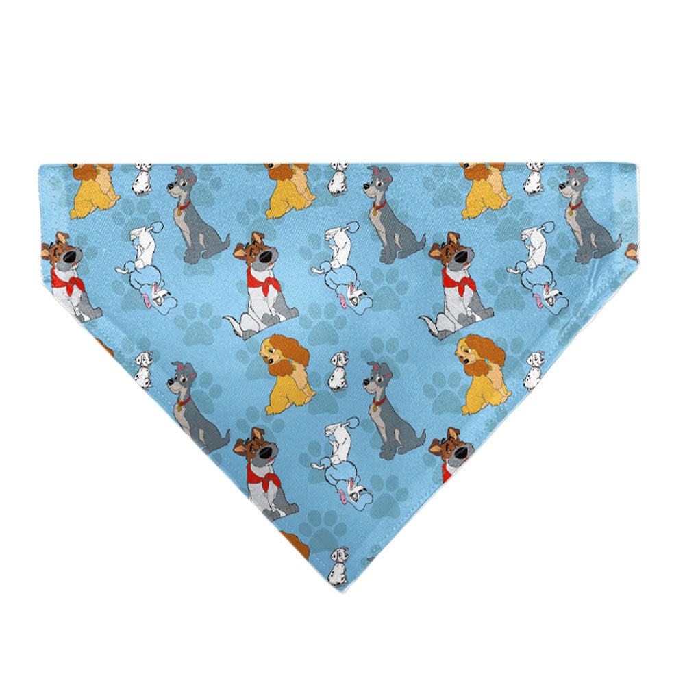 Pet Bandana - Disney Dogs 5-Dog Group Collage/Paws Blues