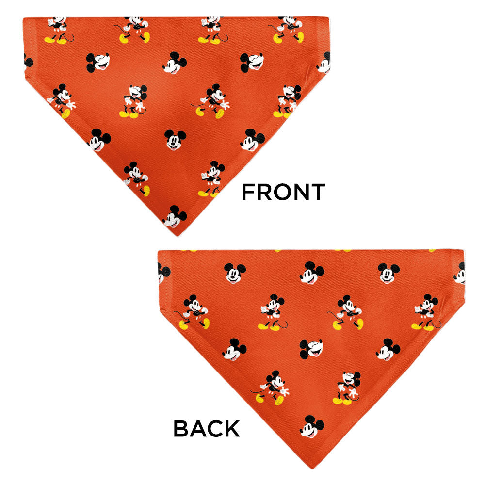 Pet Bandana - Mickey Mouse Poses and Expressions Scattered Red