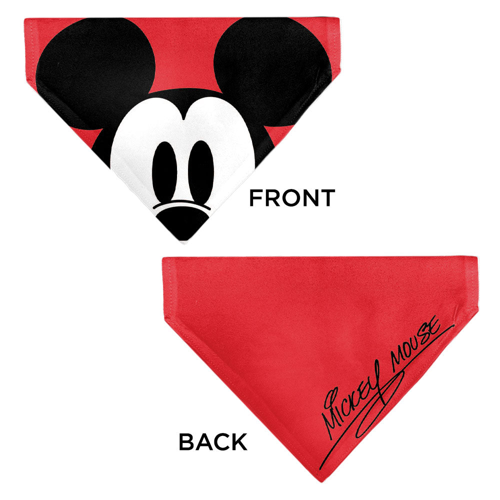 Pet Bandana - Mickey Mouse Face Character Close-Up Red