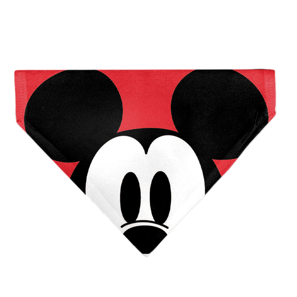 Pet Bandana - Mickey Mouse Face Character Close-Up Red