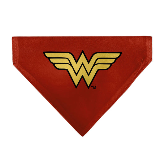 Pet Bandana - Wonder Woman WW Logo Red/Black/Yellow