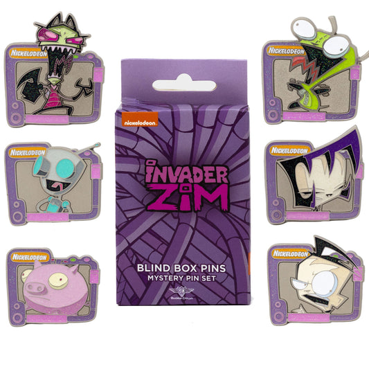 Invader Zim Blind Box Glitter Enamel Pin Series - Mystery Character Zim, GIR, Piggy, Dib, or Gaz