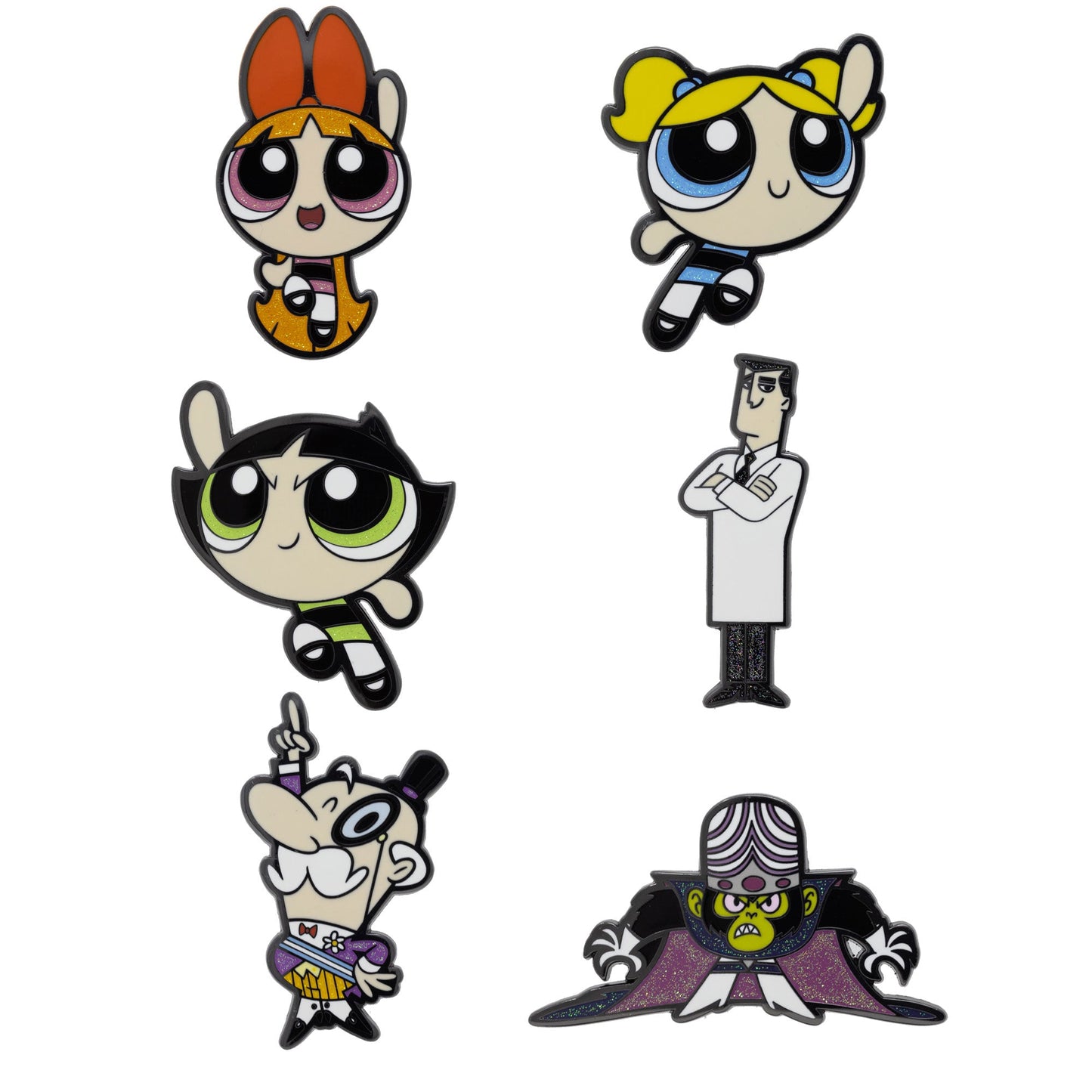 The Powerpuff Girls Mystery Enamel Pin Blind Box Series, Blossom, Bubbles, Buttercup, Professor Utonium, Mojo Jojo, or Mayor of Townsville