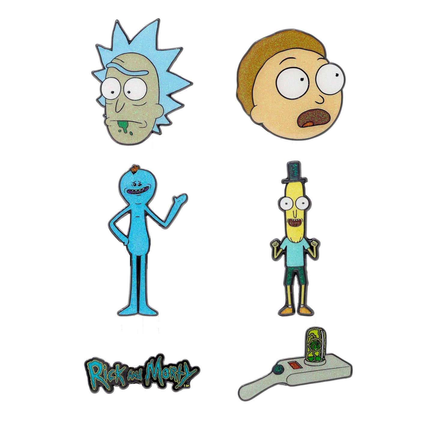 Rick and Morty Mystery Enamel Pin Blind Box Series, Rick, Morty, Mr. Poopybutthole, Mr. Meeseeks, Rick and Morty Title Logo, or a Portal Gun