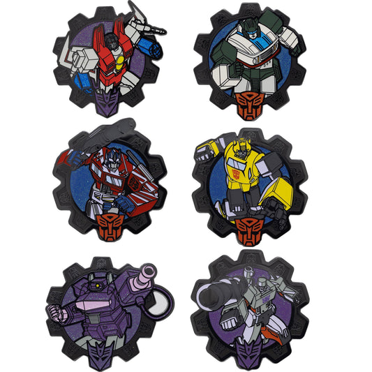 Transformers Mystery Enamel Pin Blind Box Series, BumbleBee, Megatron, Optimus Prime, Jazz, Shockwave, or Starscream