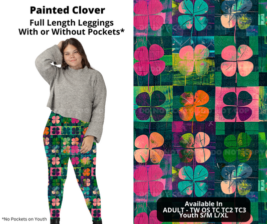 Preorder! Closes 12/11. ETA Feb. Painted Clover Full Length Leggings w/wo Pockets