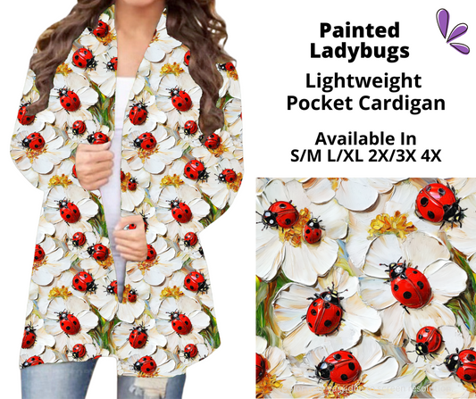 Preorder! Closes 3/5. ETA June. Painted Ladybugs Pocket Cardigan