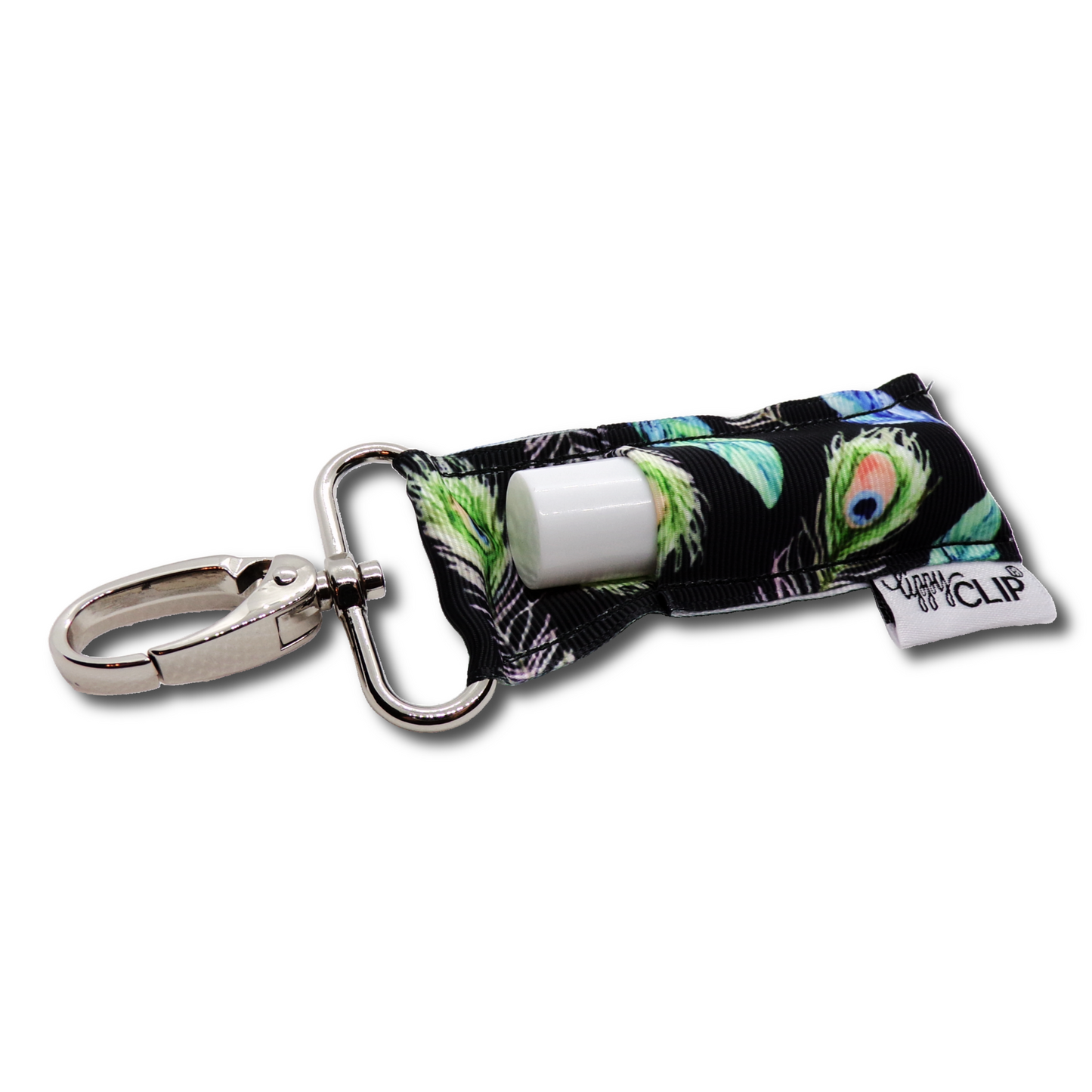 Peacock Feathers LippyClip® Lip Balm Holder