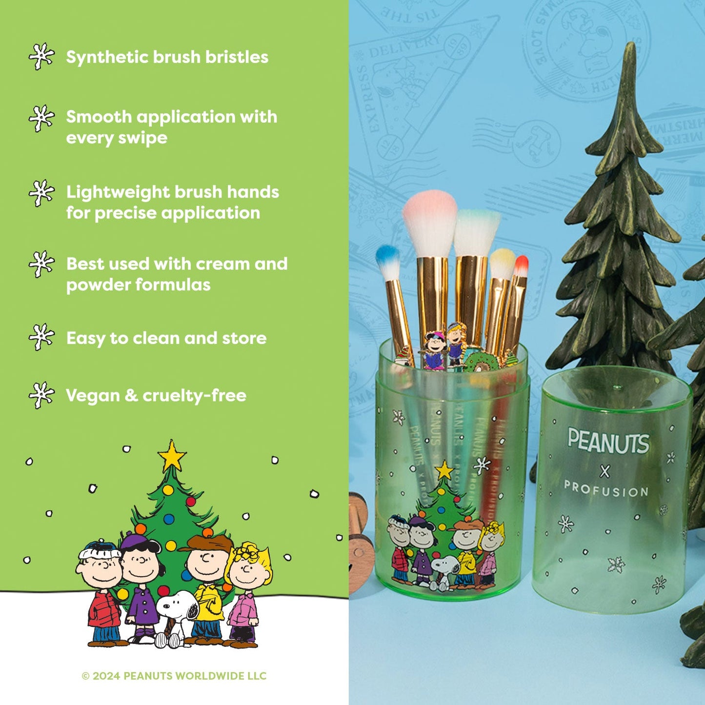 Peanuts Holiday | Merry & Bright Brush Set with Case