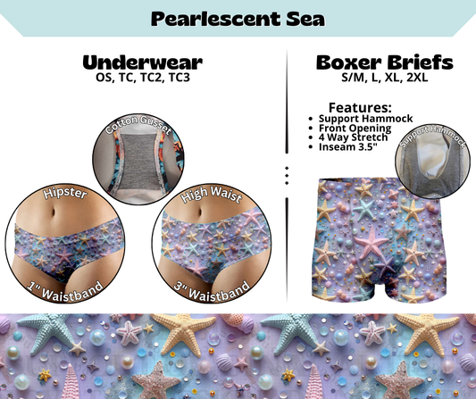 Preorder! Closes 3/13. ETA June. Pearlescent Sea Hipster & High Waist Underwear & Boxer Briefs