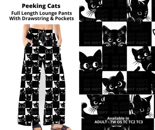 Preorder! Closes 10/17. ETA Dec. Peeking Cats Full Length Lounge Pants