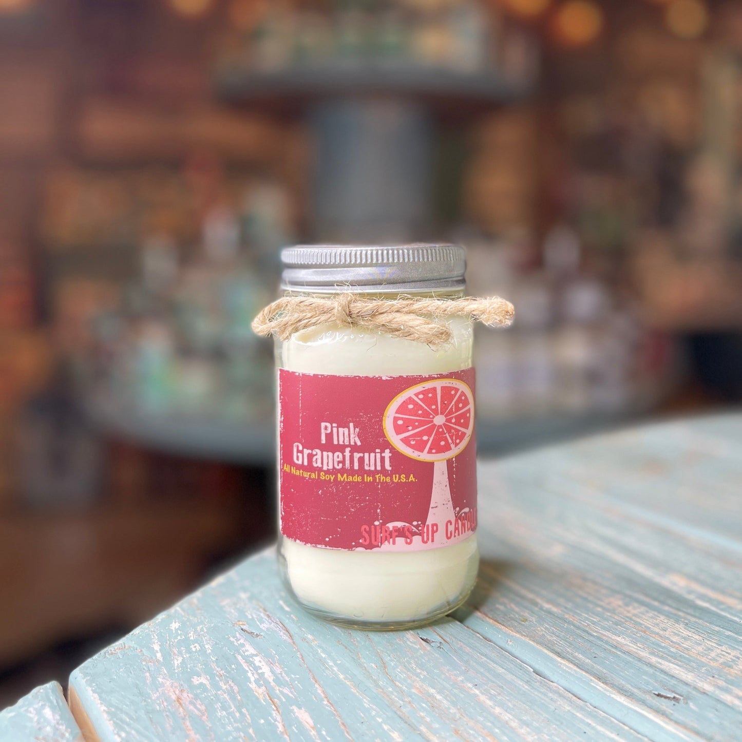 Pink Grapefruit Mason Jar Candle - Vintage Collection