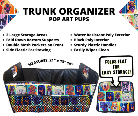 Preorder! Closes 3/10. ETA June. Pop Art Pups Trunk Organizer