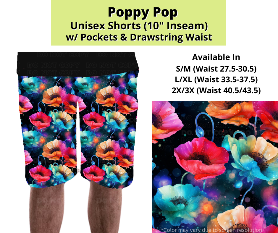 Preorder! Closes 3/24. ETA June. Poppy Pop Unisex Shorts