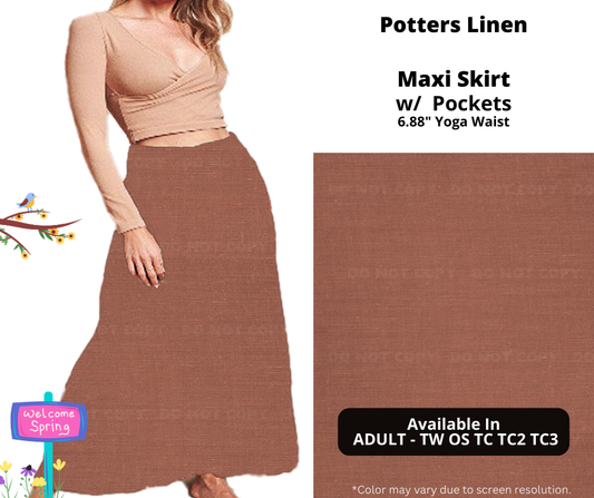 Preorder! Closes 1/15. ETA April. Potters Linen Maxi Skirt