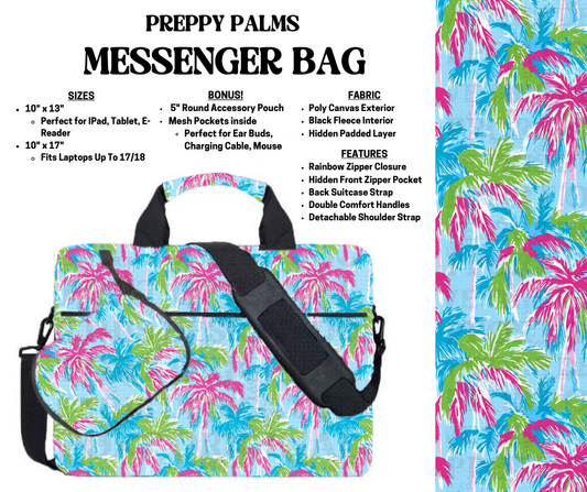 Preorder! Closes 4/3. ETA July. Preppy Palms Messenger Bags