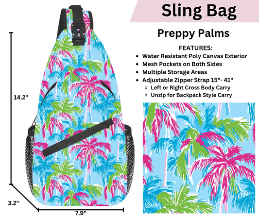 Preorder! Closes 3/12. ETA June. Preppy Palms Sling Bag