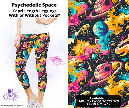 Preorder! Closes 2/3. ETA May. Psychedlic Space Capri Leggings w/wo Pockets