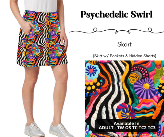 Preorder! Closes 4/7. ETA July. Psychedelic Swirl Skort