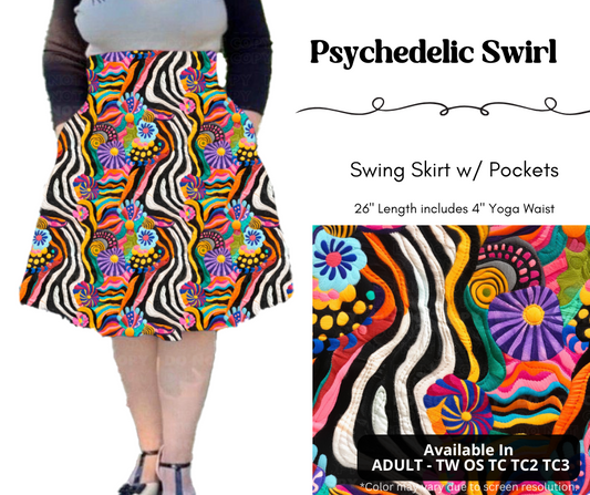 Preorder! Closes 4/7. ETA July. Psychedelic Swirl Swing Skirt