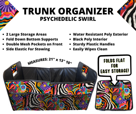 Preorder! Closes 3/10. ETA June. Psychedelic Swirl Trunk Organizer