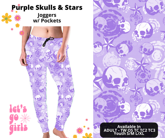 Preorder! Closes 12/16. ETA Feb. Purple Skulls & Stars Joggers