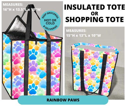 Preorder! Closes 12/30. ETA March. Rainbow Paws Shopping or Insulated Tote