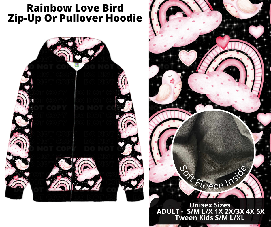 Rainbow Love Bird Pullover Hoodie