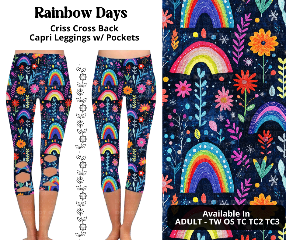 Preorder! Closes 3/27. ETA June. Rainbow Days Criss Cross Capri w/ Pockets