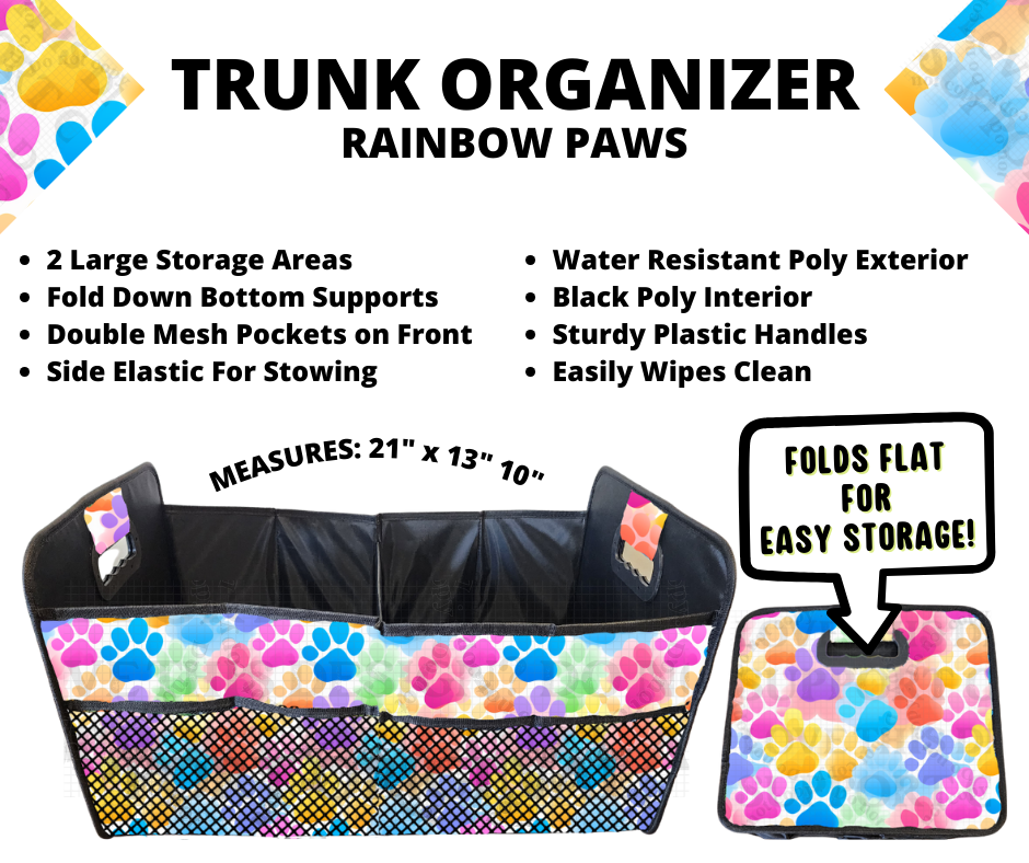 Preorder! Closes 3/10. ETA June. Rainbow Paws Trunk Organizer