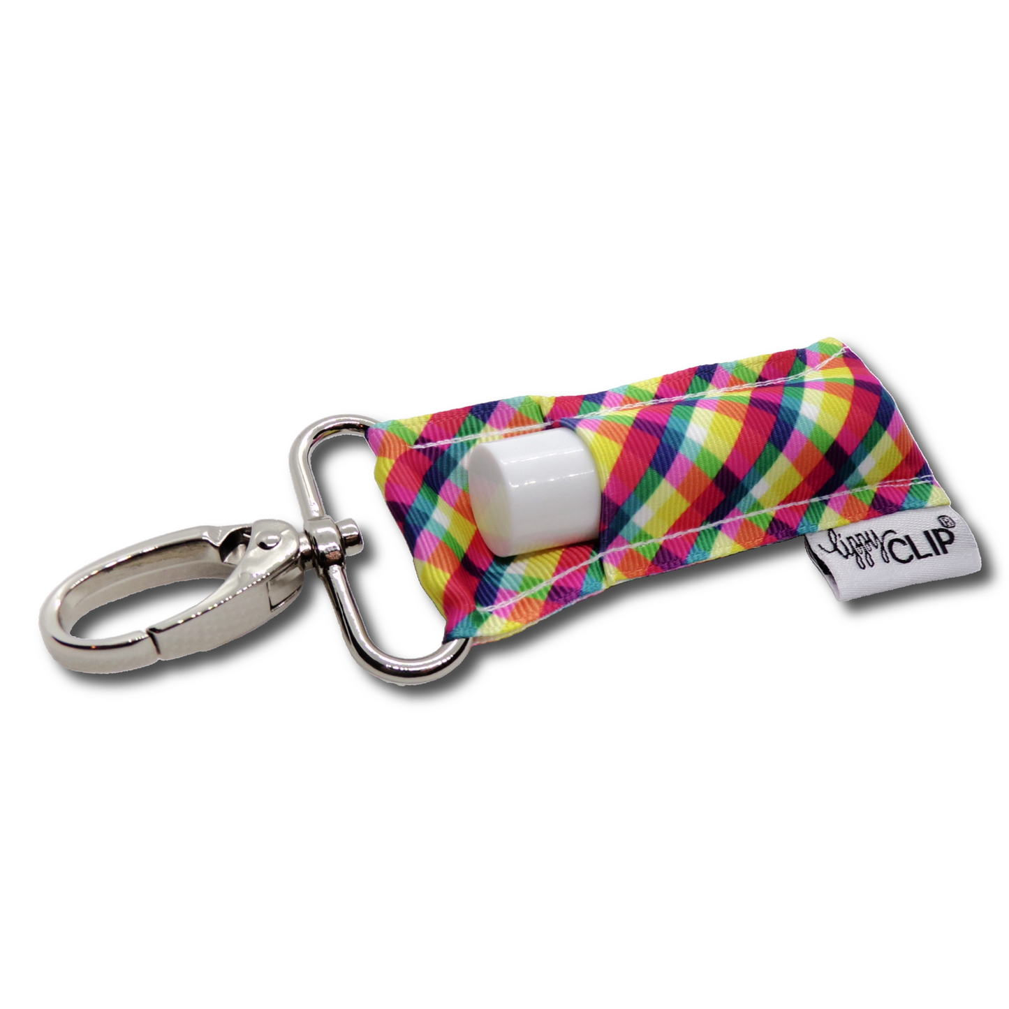 Rainbow Plaid LippyClip® Lip Balm Holder