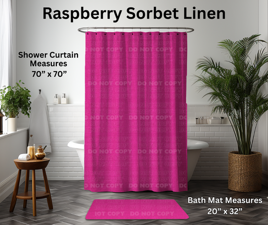 Preorder! Closes 1/6. ETA March. Raspberry Sorbet Linen Custom Shower Curtain and/or Bath Mat