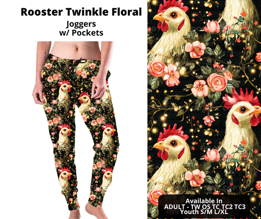 Preorder! Closes 11/11. ETA Jan. Rooster Twinkle Floral Glass Joggers