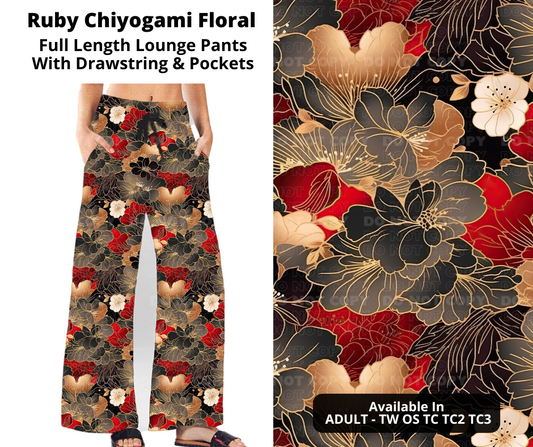 Preorder! Closes 11/11. ETA Jan. Ruby Chiyogami Floral Full Length Lounge Pants