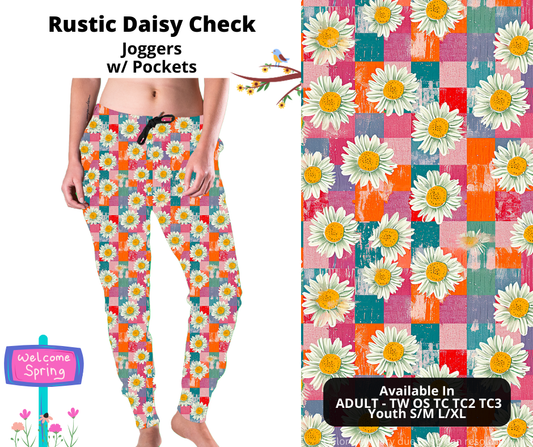 Preorder! Closes 1/27. ETA April. Rustic Daisy Check Joggers