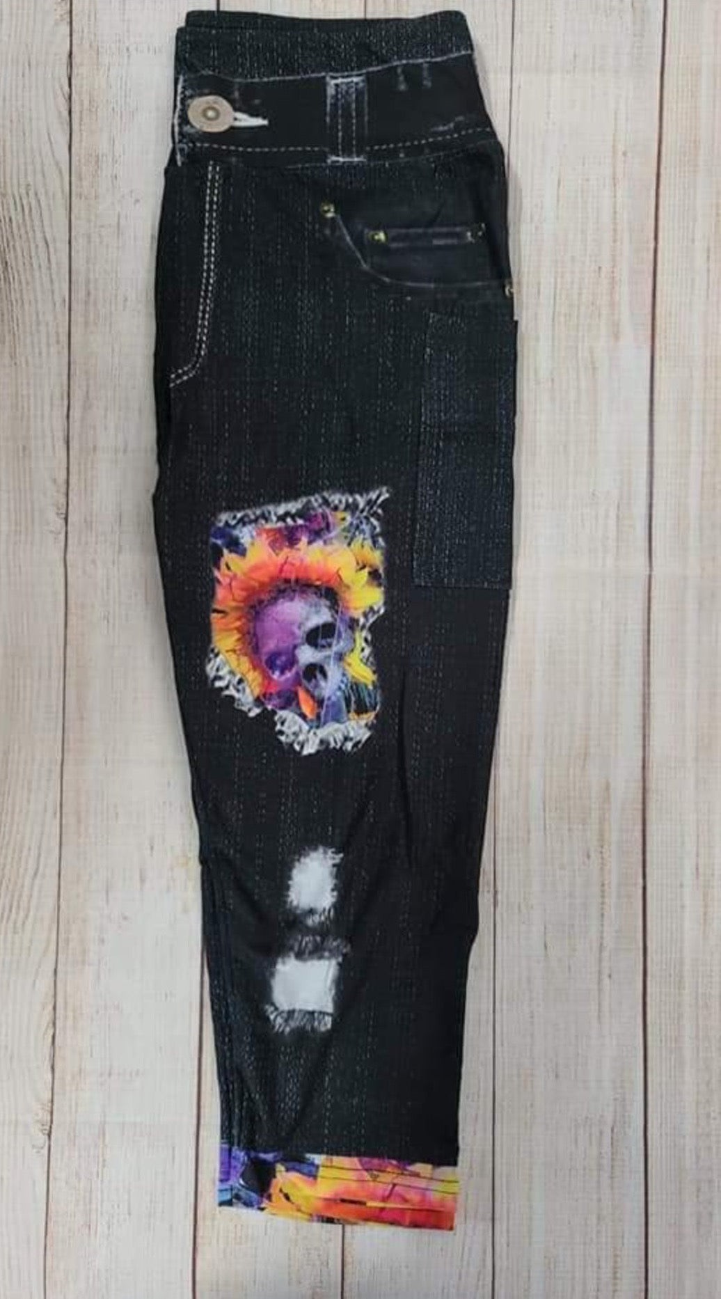 Skull flower leggings and capris