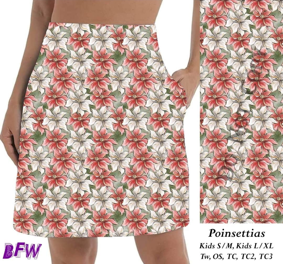 Light Poinsettias Skort