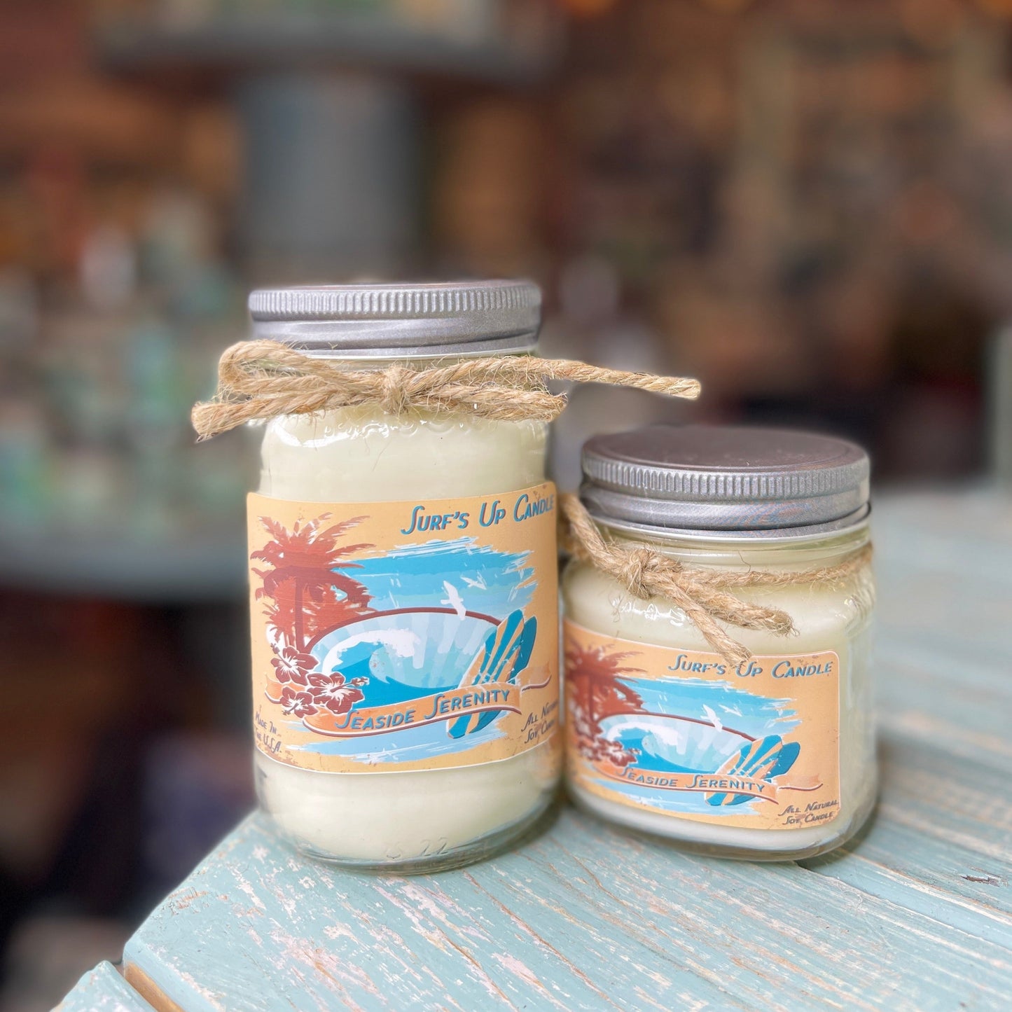 Seaside Serenity Mason Jar Candle - Vintage Collection