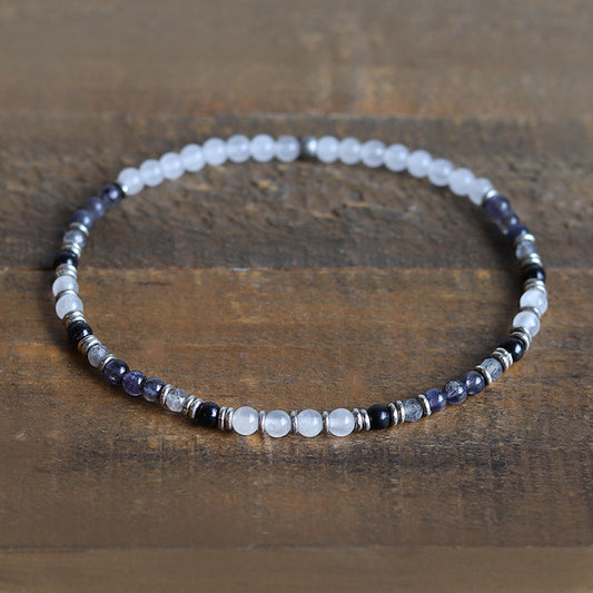 "Miracles" Selenite and Shungite Anklet