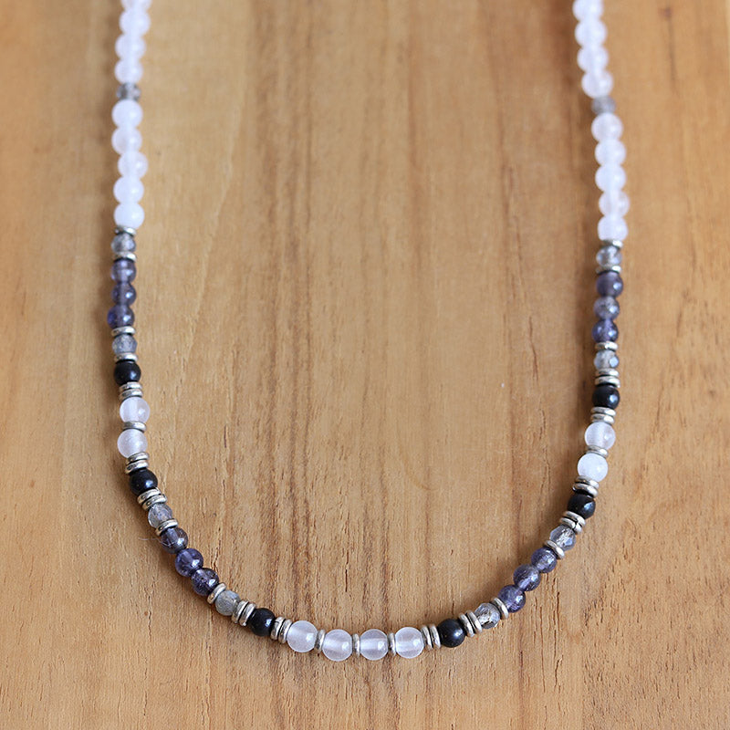 "Miracles" Selenite and Shungite Delicate Necklace