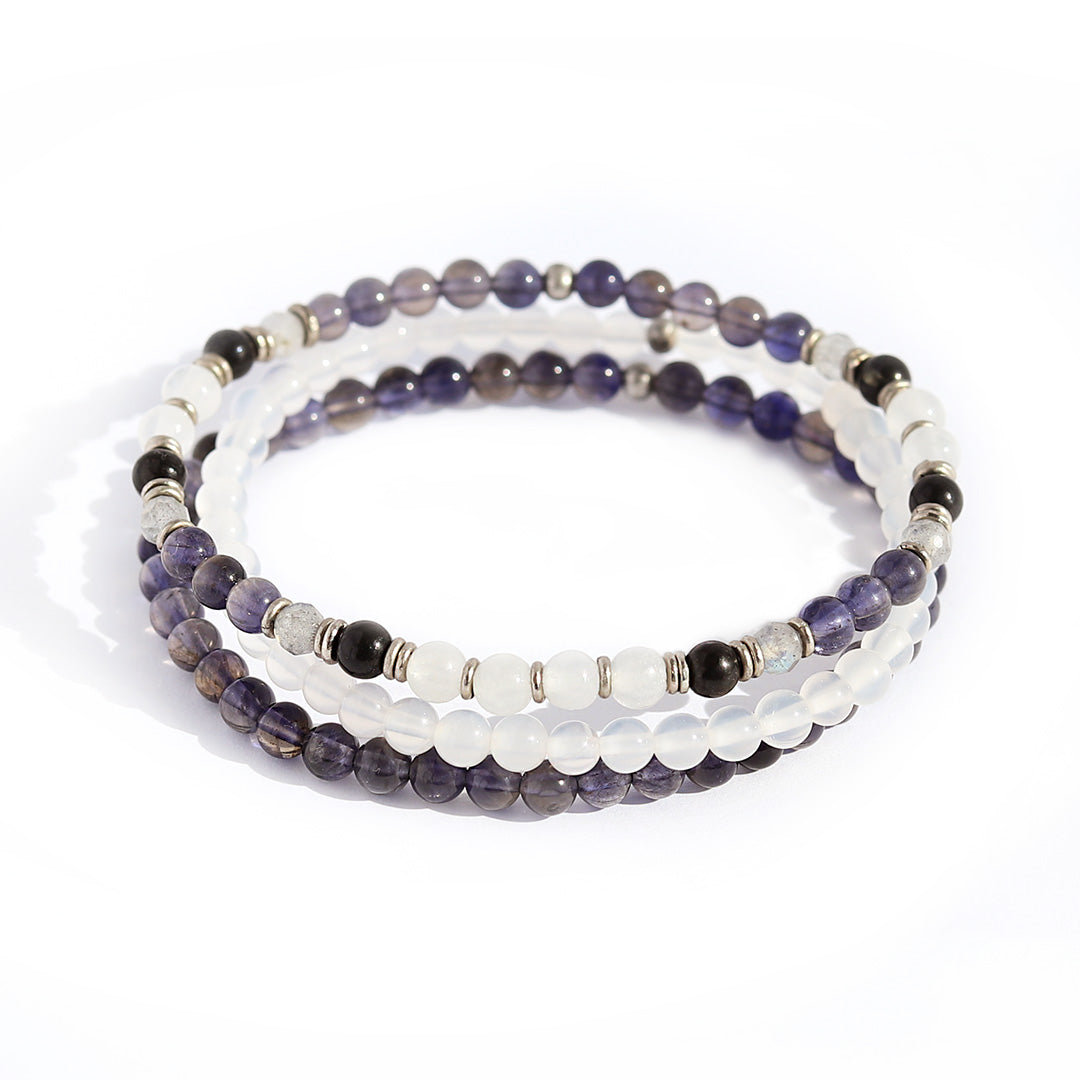 "Miracles" Selenite and Shungite Delicate Bracelet Set