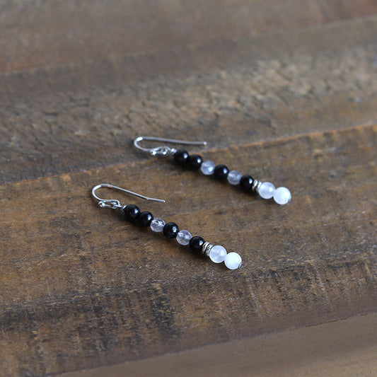 "Miracles" Selenite and Shungite Earrings