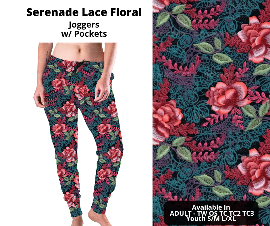 Preorder! Closes 11/11. ETA Jan. Serenade Lace Floral Glass Joggers