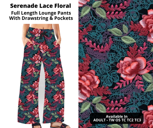 Preorder! Closes 11/11. ETA Jan. Serenade Lace Floral Full Length Lounge Pants