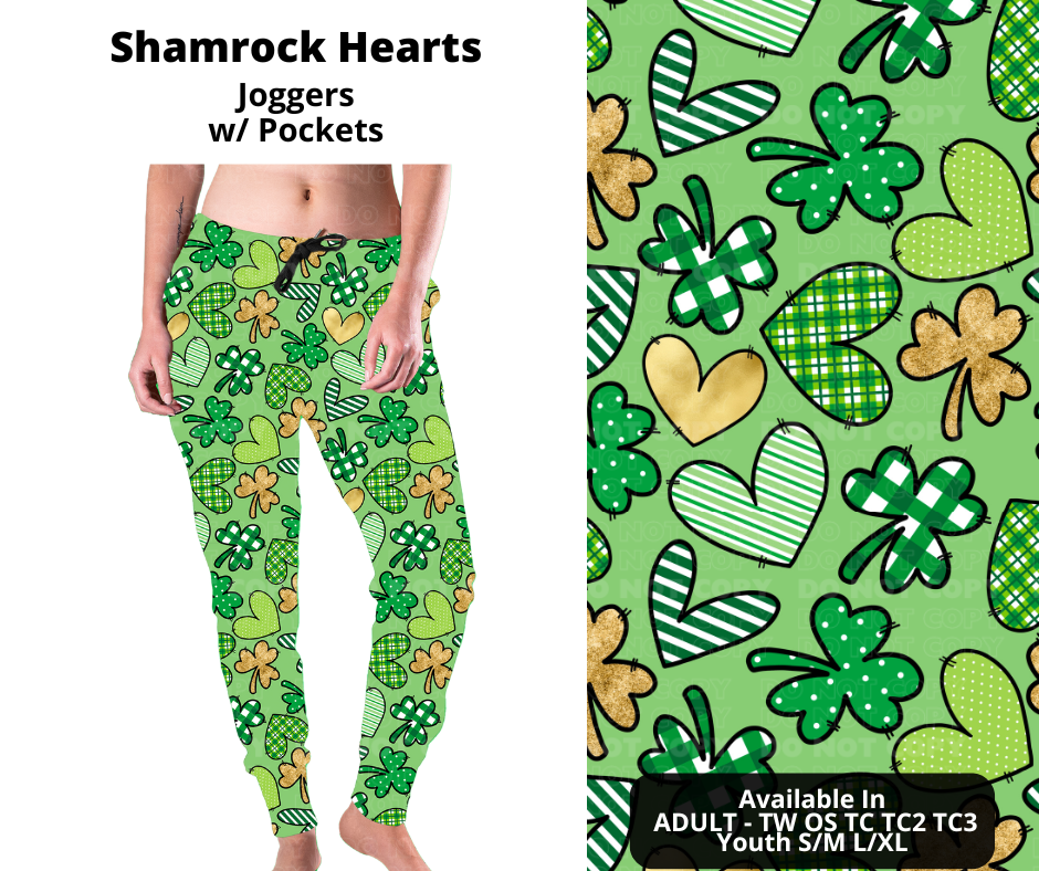 Preorder! Closes 12/11. ETA Feb. Shamrock Hearts Joggers