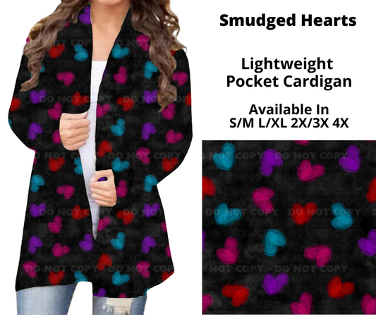 Preorder! Closes 11/20. ETA Jan. Smudged Hearts Pocket Cardigan