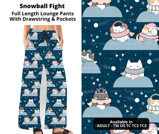 Snowball Fight Full Length Lounge Pants